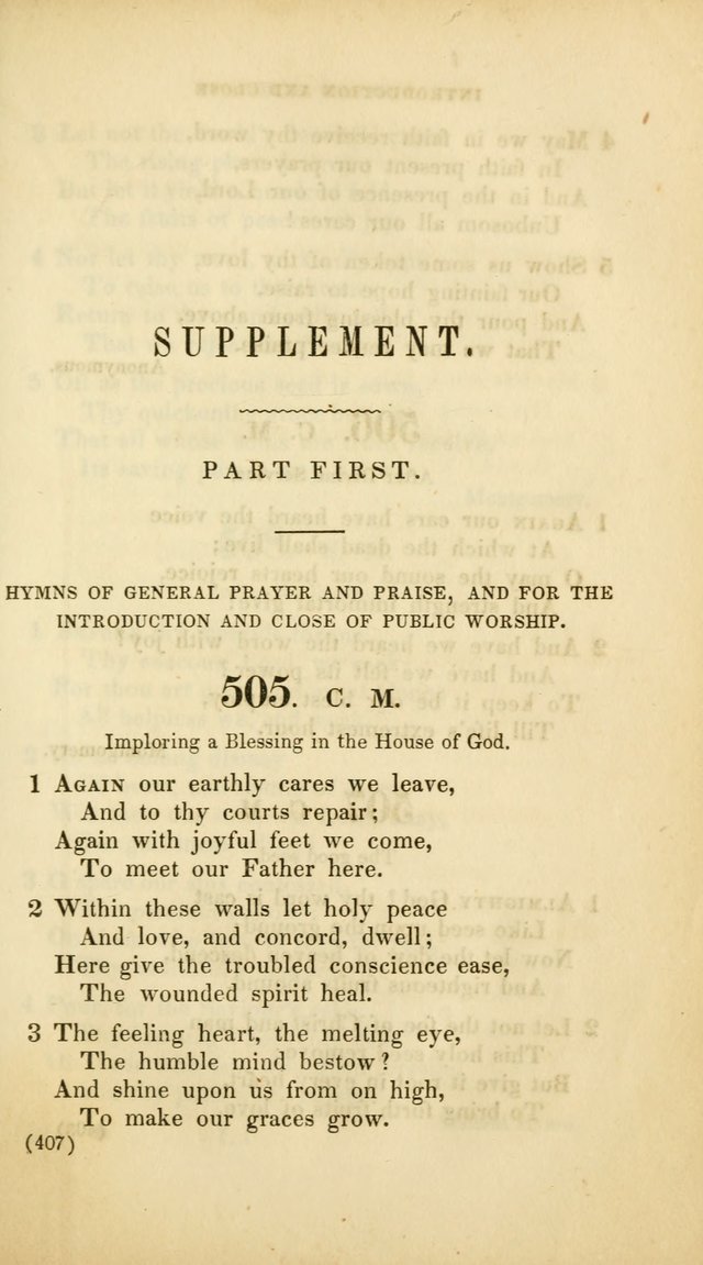 A Collection of Psalms and Hymns, for Social and Private Worship (Rev. ed.  with supplement) page 408
