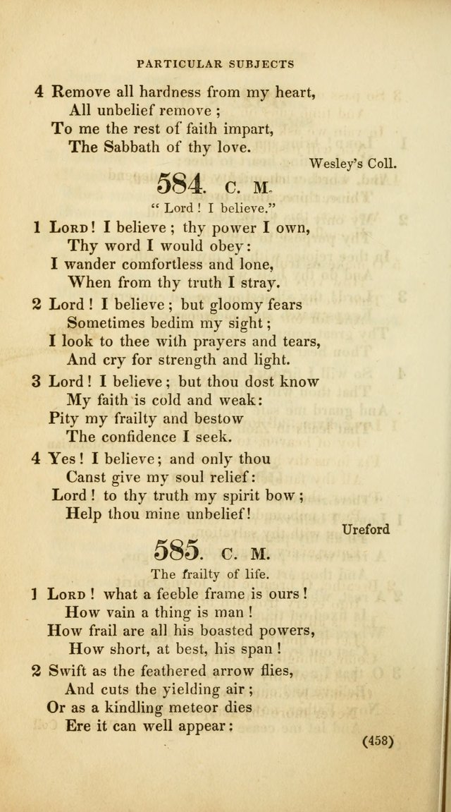 A Collection of Psalms and Hymns, for Social and Private Worship (Rev. ed.  with supplement) page 459