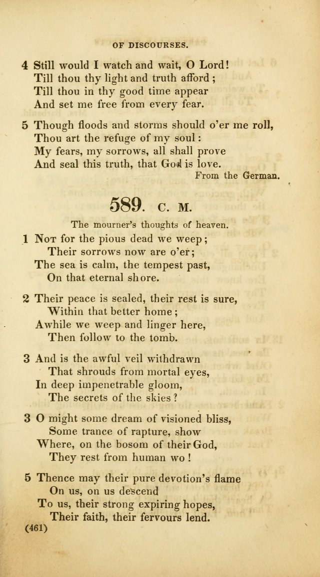 A Collection of Psalms and Hymns, for Social and Private Worship (Rev. ed.  with supplement) page 462