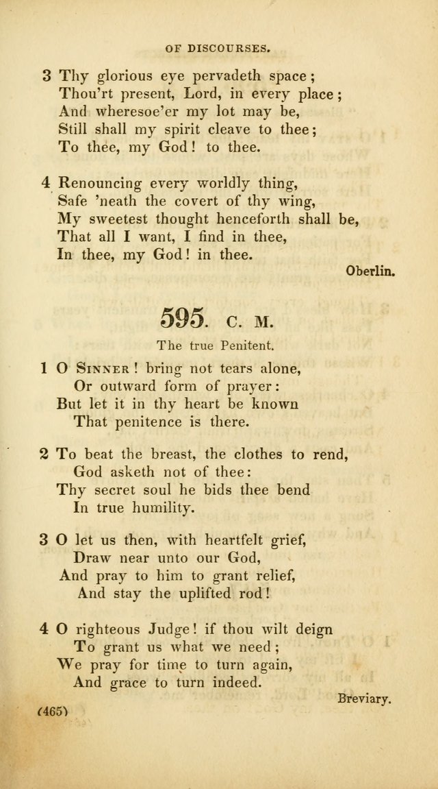 A Collection of Psalms and Hymns, for Social and Private Worship (Rev. ed.  with supplement) page 466