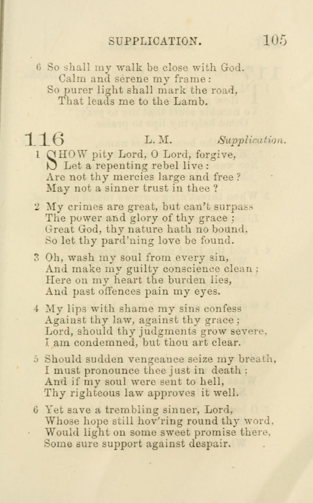 A Collection of Psalms, Hymns, and Spiritual Songs: suited to the various occasions of public worship and private devotion of the church of Christ: with an appendix of  German hymns page 103