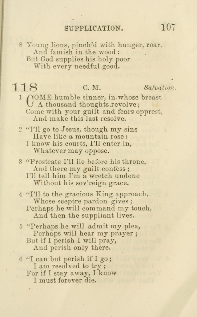 A Collection of Psalms, Hymns, and Spiritual Songs: suited to the various occasions of public worship and private devotion of the church of Christ: with an appendix of  German hymns page 105