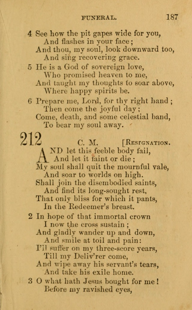 A Collection of Psalms, Hymns, and Spiritual Songs: suited to the various occasions of public worship and private devotion, of the church of Christ (6th ed.) page 187
