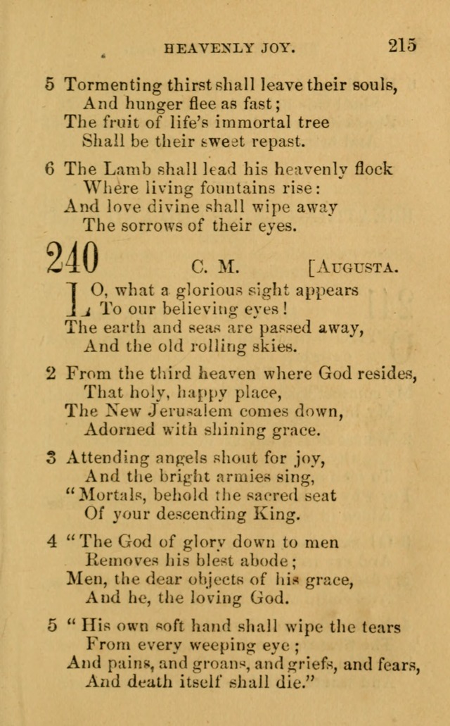 A Collection of Psalms, Hymns, and Spiritual Songs: suited to the various occasions of public worship and private devotion, of the church of Christ (6th ed.) page 215