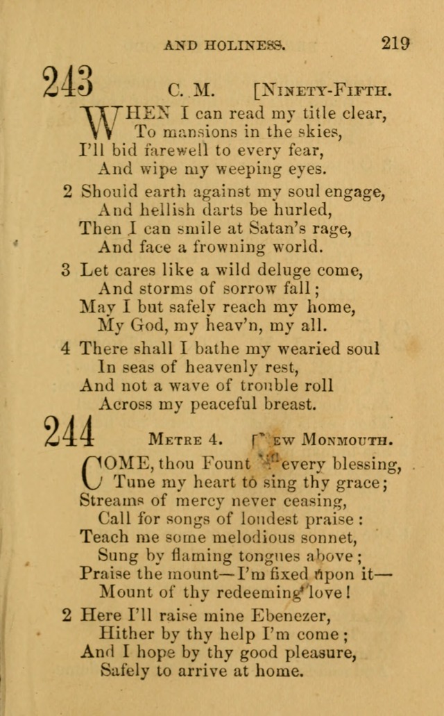A Collection of Psalms, Hymns, and Spiritual Songs: suited to the various occasions of public worship and private devotion, of the church of Christ (6th ed.) page 219