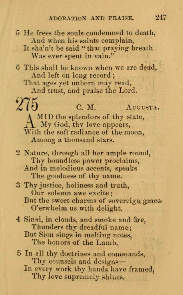 A Collection of Psalms, Hymns, and Spiritual Songs: suited to the various occasions of public worship and private devotion, of the church of Christ (6th ed.) page 247