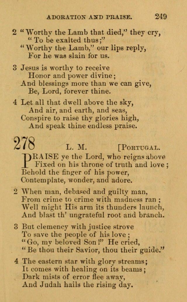 A Collection of Psalms, Hymns, and Spiritual Songs: suited to the various occasions of public worship and private devotion, of the church of Christ (6th ed.) page 249