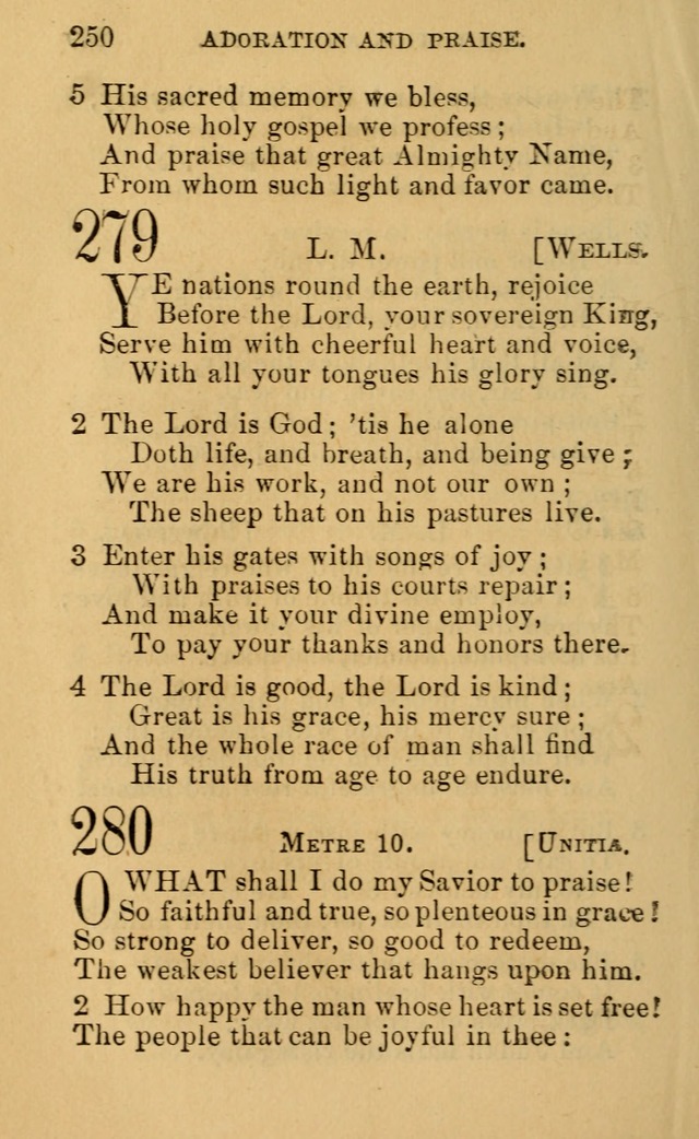 A Collection of Psalms, Hymns, and Spiritual Songs: suited to the various occasions of public worship and private devotion, of the church of Christ (6th ed.) page 250
