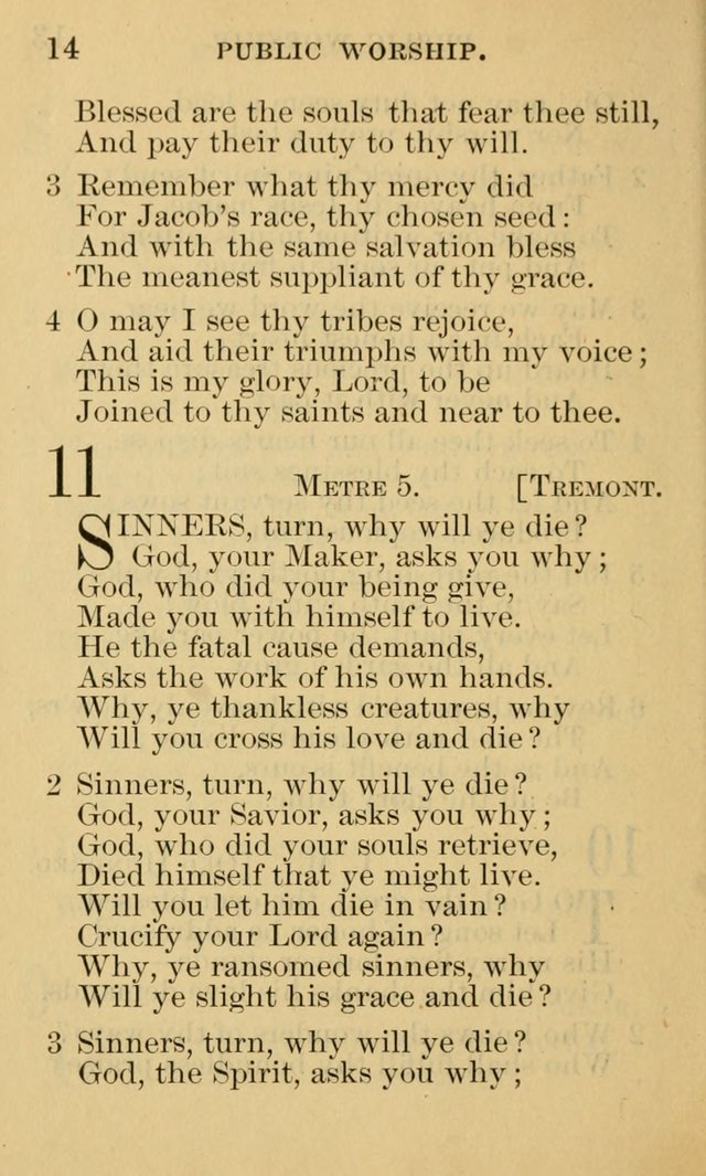 A Collection of Psalms and Hymns: suited to the various occasions of public worship and private devotion page 14