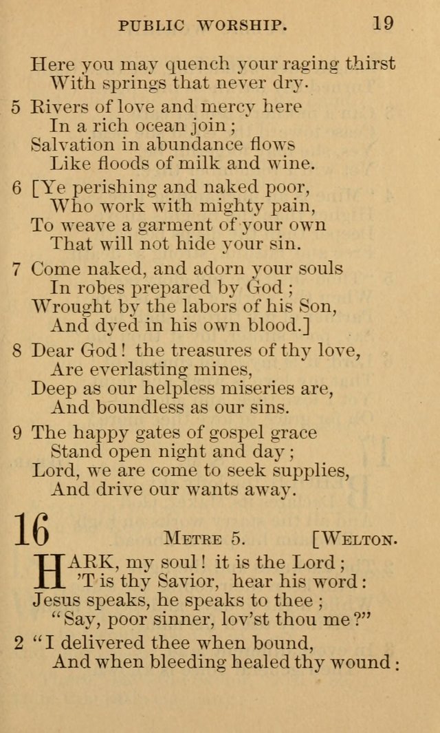A Collection of Psalms and Hymns: suited to the various occasions of public worship and private devotion page 19