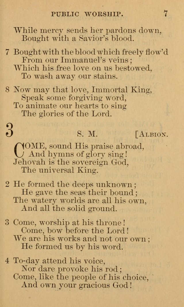 A Collection of Psalms and Hymns: suited to the various occasions of public worship and private devotion page 7