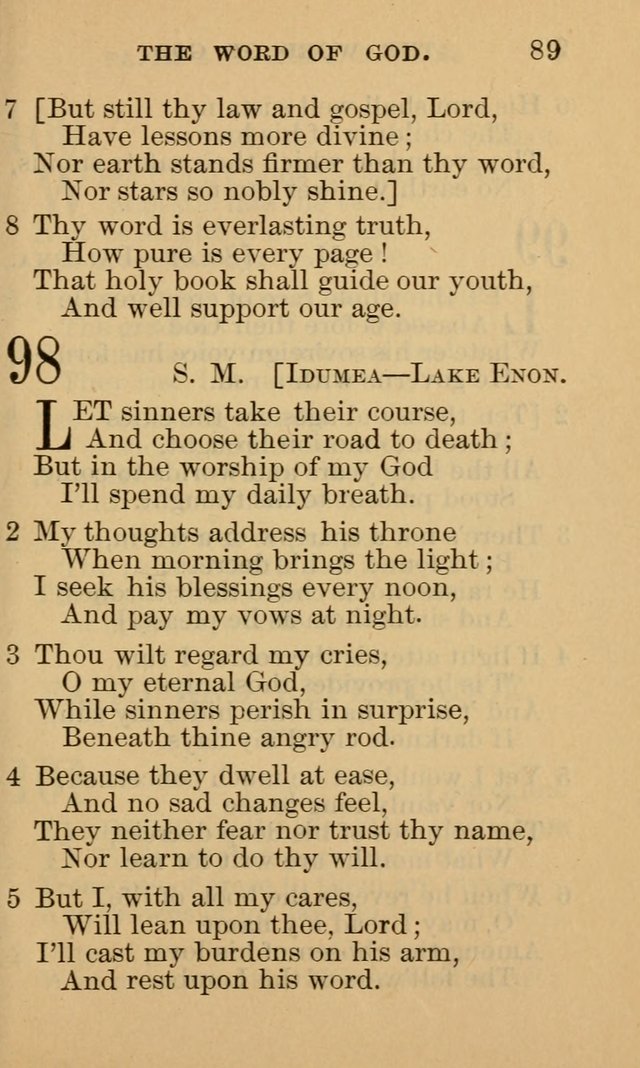 A Collection of Psalms and Hymns: suited to the various occasions of public worship and private devotion page 89
