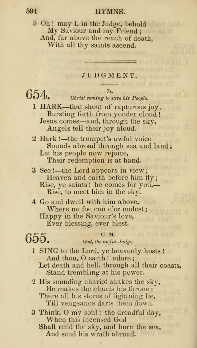 Church Psalmist: or psalms and hymns for the public, social and private use of evangelical Christians (5th ed.) page 596