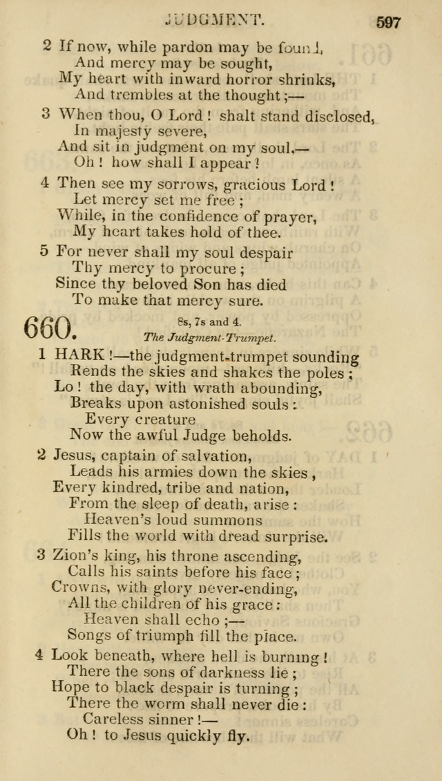 Church Psalmist: or psalms and hymns for the public, social and private use of evangelical Christians (5th ed.) page 599