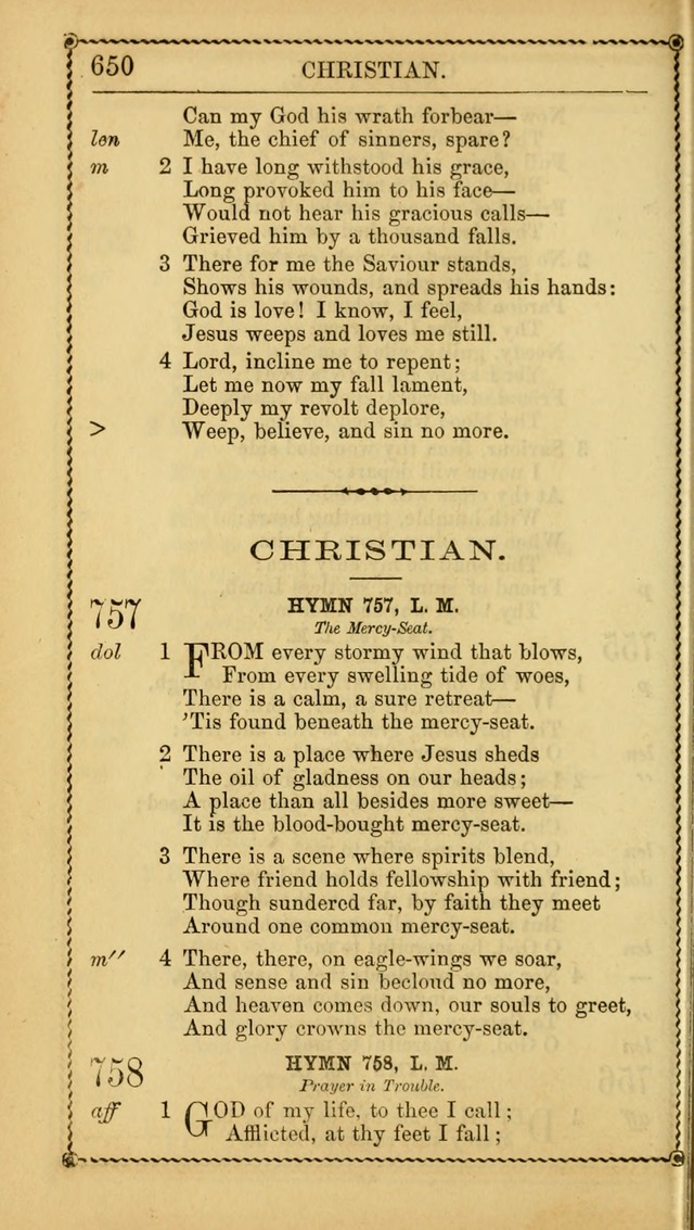 Church Psalmist: or Psalms and Hymns Designed for the Public, Social, and  Private Use of Evangelical Christians ... with Supplement.  53rd ed. page 653