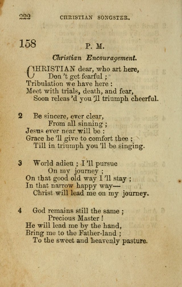 The Christian Songster: a collection of hymns and spiritual songs, usually sung at camp, prayer, and social meetings, and revivals of religion. Designed for all denominations page 231