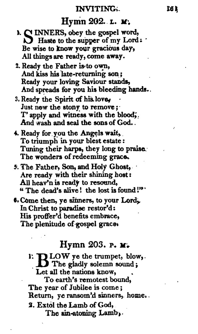 A Choice Selection of Evangelical Hymns, from various authors: for the use of the English Evangelical Lutheran Church in New York page 151