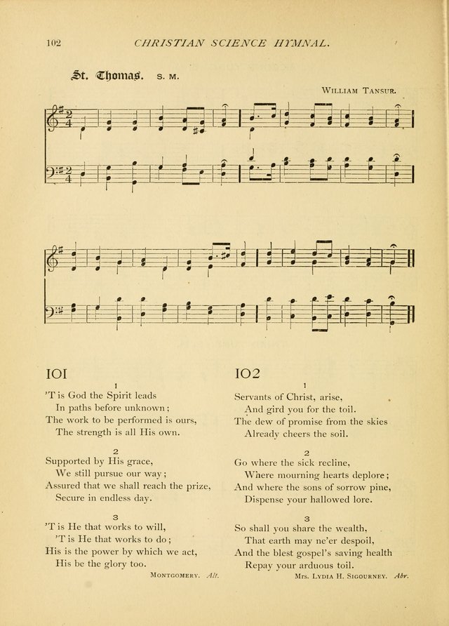 Christian Science Hymnal: a selection of spiritual songs page 102