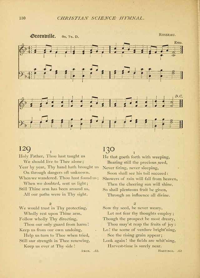 Christian Science Hymnal: a selection of spiritual songs page 130