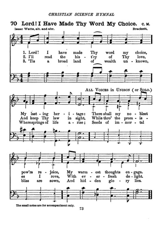 Christian Science Hymnal page 73