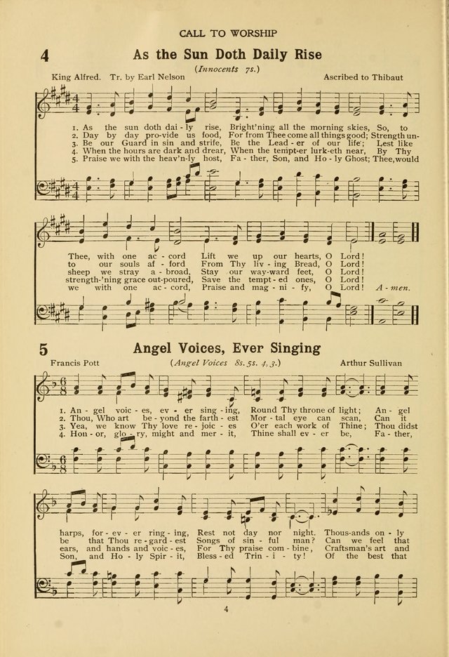 The Church School Hymnal page 4