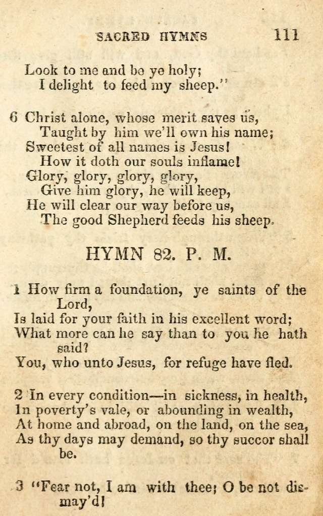 A Collection of Sacred Hymns, for the Church of the Latter Day Saints page 111