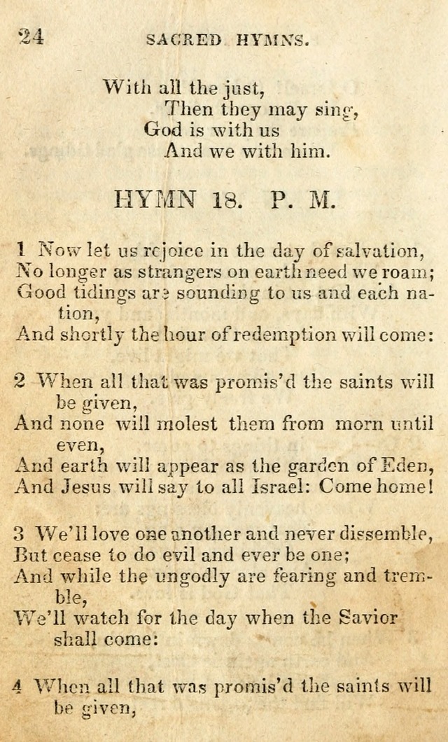 A Collection of Sacred Hymns, for the Church of the Latter Day Saints page 24
