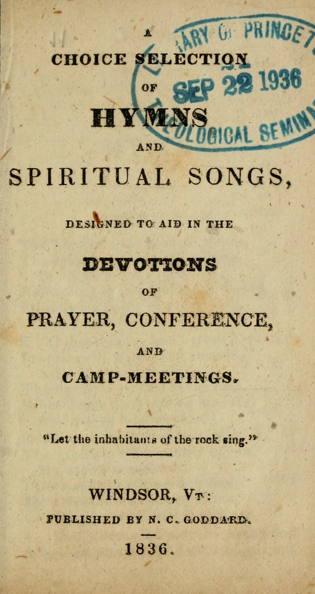 A Choice Selection of Hymns and Spiritual Songs, Designed to Aid in the Devotions of Prayer, Conference, and Camp-Meetings page 8