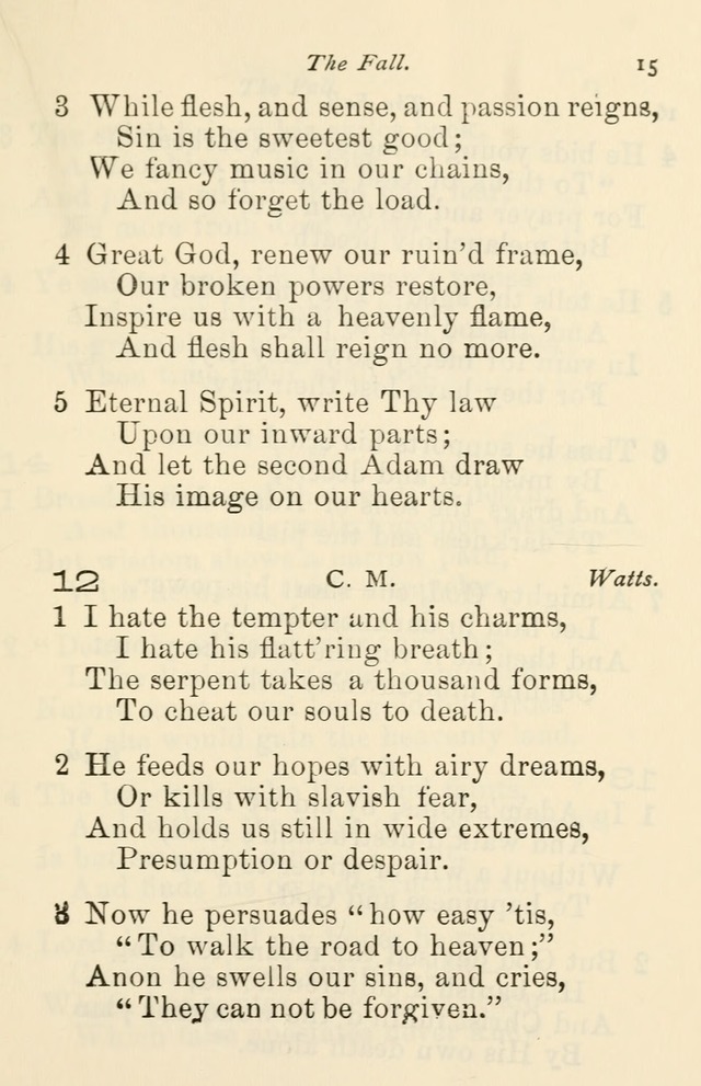 A Choice Selection of Hymns and Spiritual Songs for the use of the Baptist Church and all lovers of song page 18