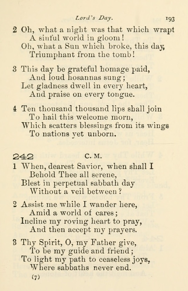 A Choice Selection of Hymns and Spiritual Songs for the use of the Baptist Church and all lovers of song page 196
