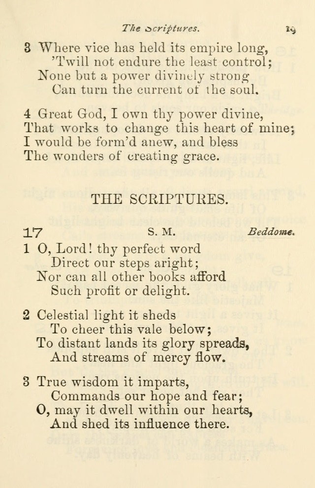 A Choice Selection of Hymns and Spiritual Songs for the use of the Baptist Church and all lovers of song page 22
