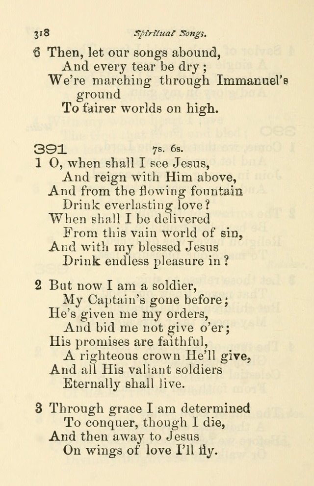 A Choice Selection of Hymns and Spiritual Songs for the use of the Baptist Church and all lovers of song page 321
