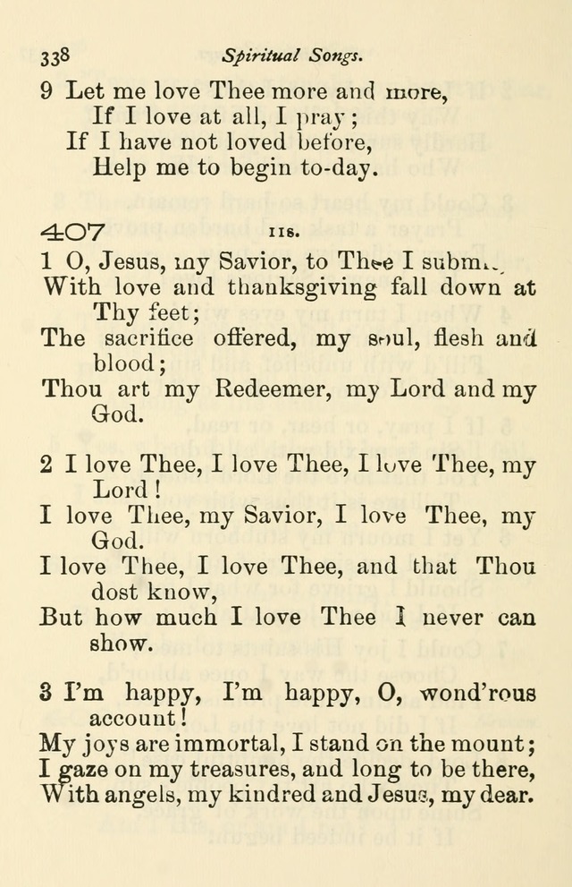 A Choice Selection of Hymns and Spiritual Songs for the use of the Baptist Church and all lovers of song page 341