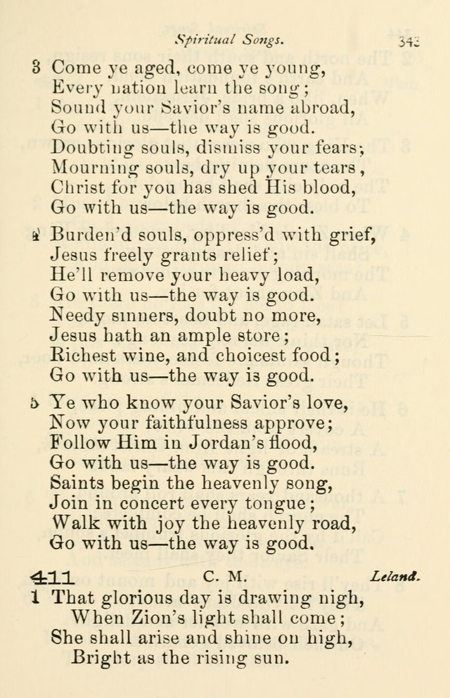 A Choice Selection of Hymns and Spiritual Songs for the use of the Baptist Church and all lovers of song page 346