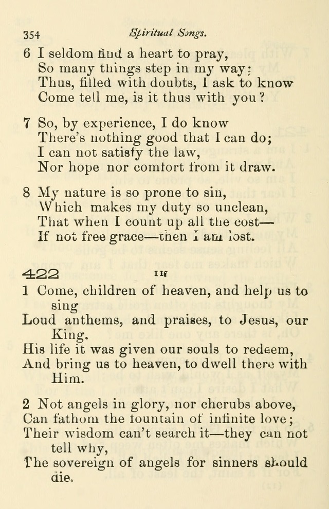 A Choice Selection of Hymns and Spiritual Songs for the use of the Baptist Church and all lovers of song page 357