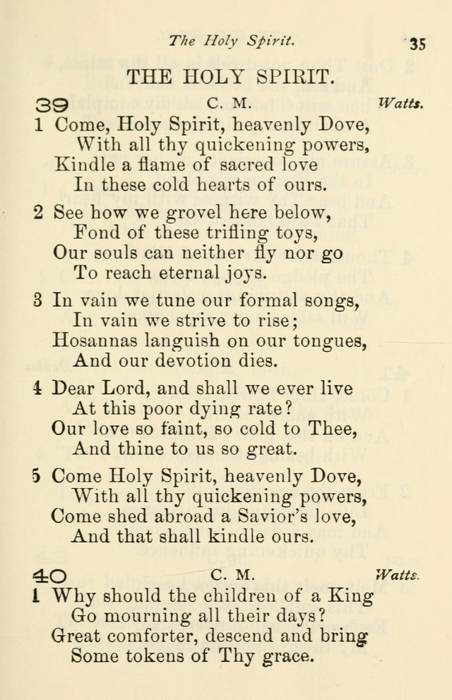 A Choice Selection of Hymns and Spiritual Songs for the use of the Baptist Church and all lovers of song page 38