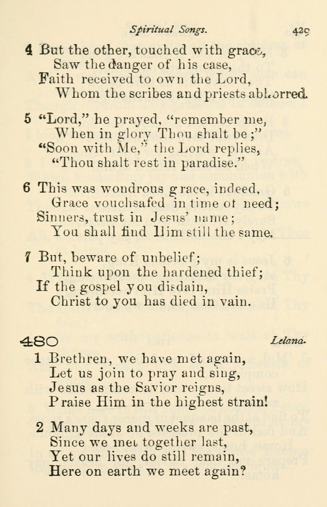 A Choice Selection of Hymns and Spiritual Songs for the use of the Baptist Church and all lovers of song page 432