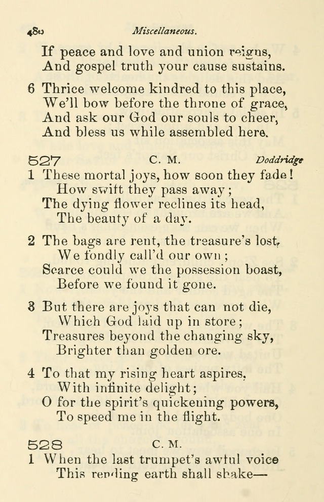 A Choice Selection of Hymns and Spiritual Songs for the use of the Baptist Church and all lovers of song page 483