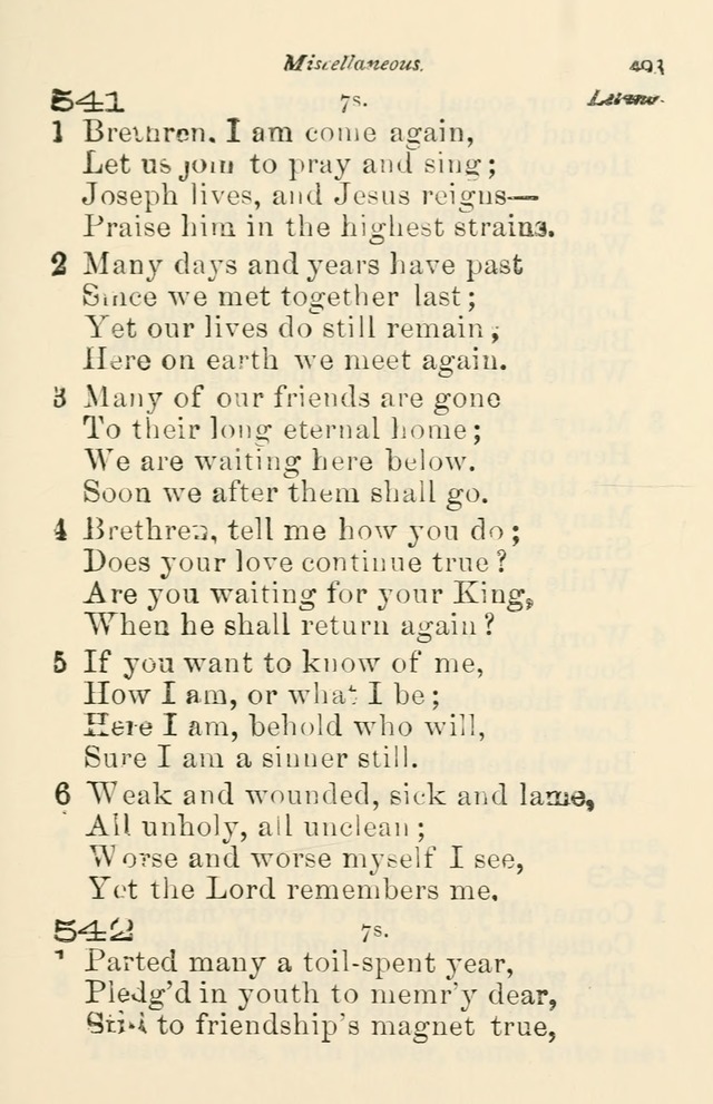 A Choice Selection of Hymns and Spiritual Songs for the use of the Baptist Church and all lovers of song page 496