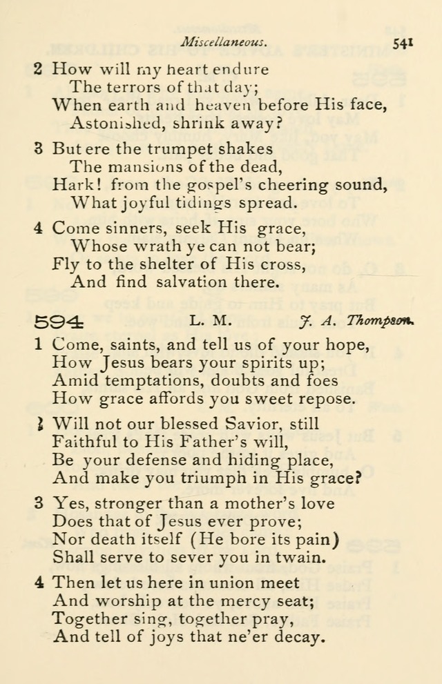 A Choice Selection of Hymns and Spiritual Songs for the use of the Baptist Church and all lovers of song page 544