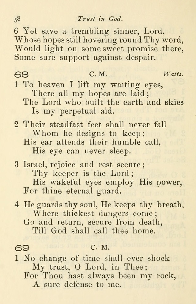 A Choice Selection of Hymns and Spiritual Songs for the use of the Baptist Church and all lovers of song page 61