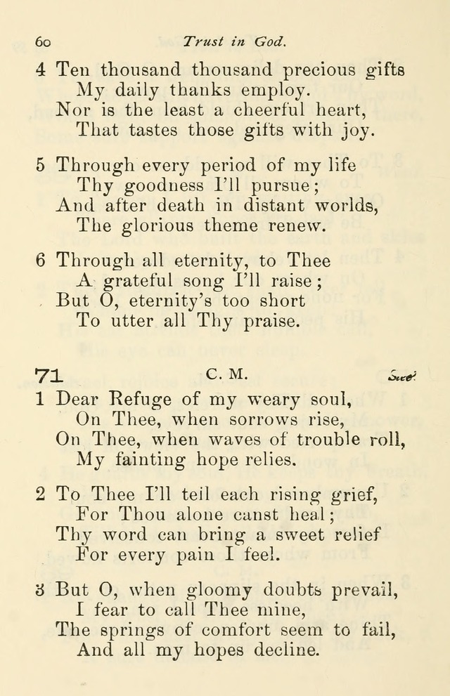 A Choice Selection of Hymns and Spiritual Songs for the use of the Baptist Church and all lovers of song page 63