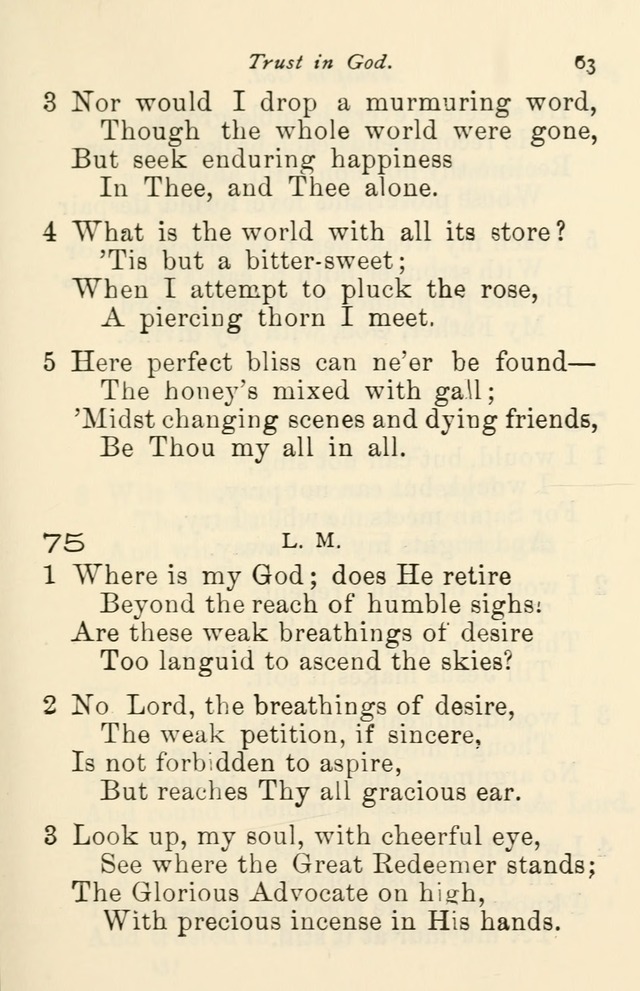 A Choice Selection of Hymns and Spiritual Songs for the use of the Baptist Church and all lovers of song page 66