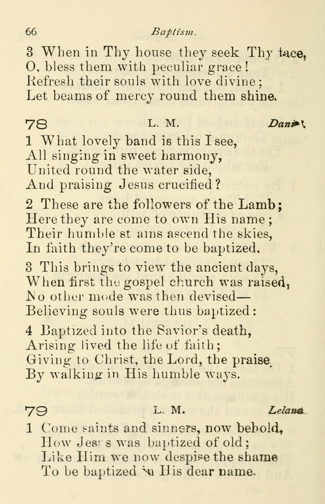 A Choice Selection of Hymns and Spiritual Songs for the use of the Baptist Church and all lovers of song page 69