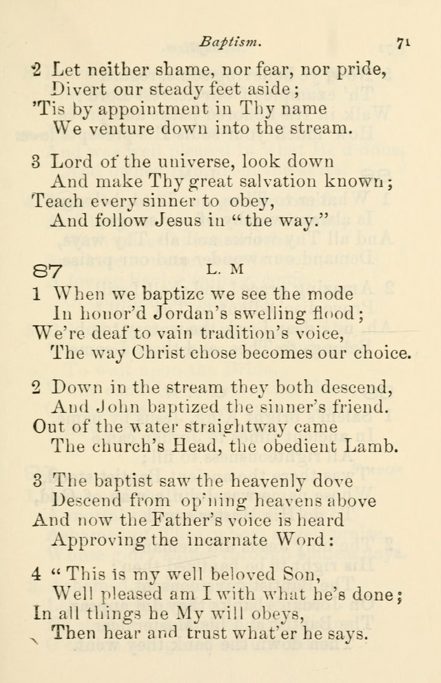 A Choice Selection of Hymns and Spiritual Songs for the use of the Baptist Church and all lovers of song page 74