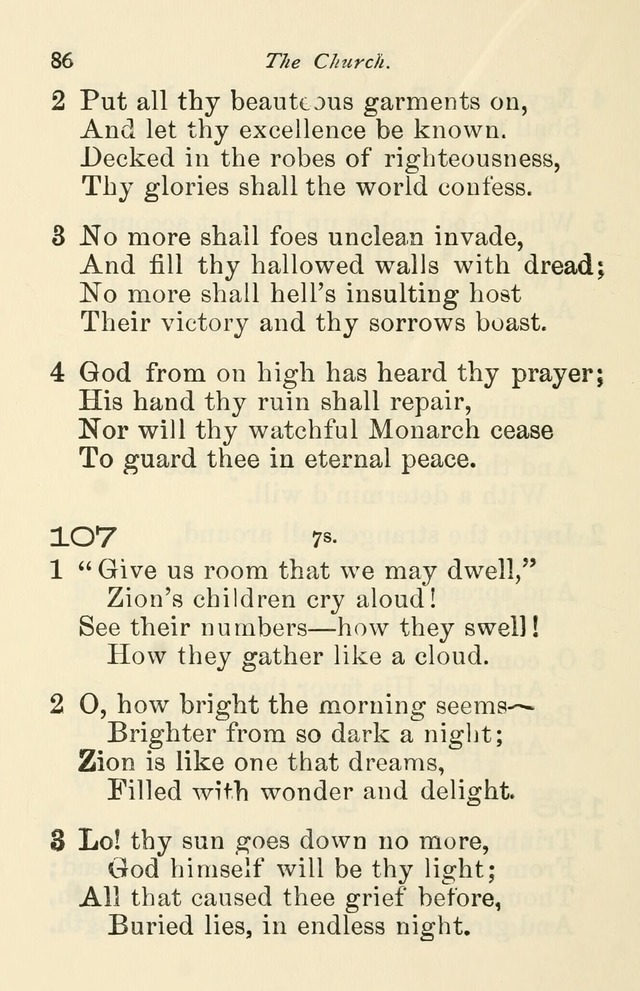 A Choice Selection of Hymns and Spiritual Songs for the use of the Baptist Church and all lovers of song page 89