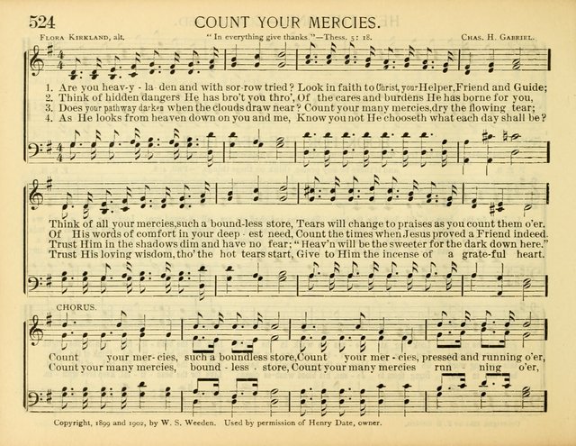 Christ in Song: for all religious services nearly one thousand best gospel hymns, new and old with responsive scripture readings (Rev. and Enl.) page 316
