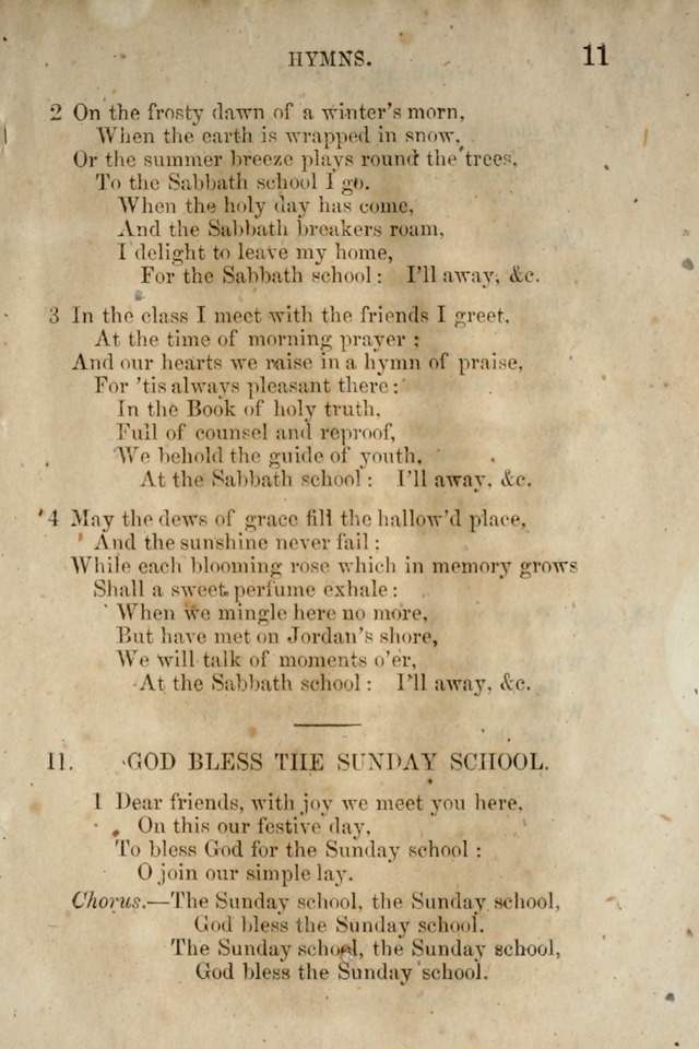 A Collection of Sabbath School Hymns: compiled by a Sabbath School Teacher page 11
