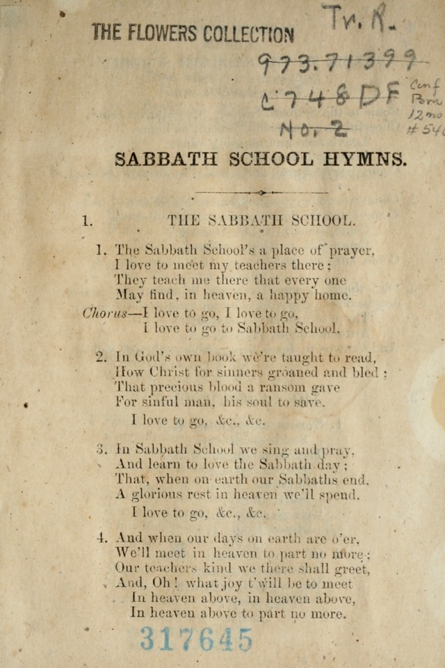 A Collection of Sabbath School Hymns: compiled by a Sabbath School Teacher page 3