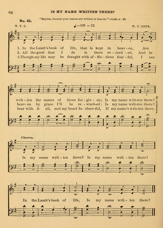 The Christian Sunday School Hymnal: a compilation of choice hymns and tunes for Sunday schools page 64